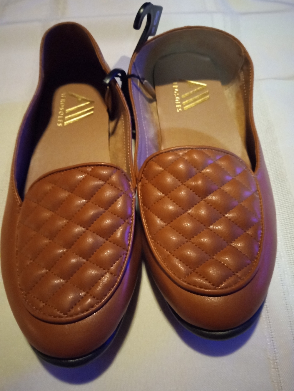 Aerosoles Women's Size 8W Quilted Tan Loafers New